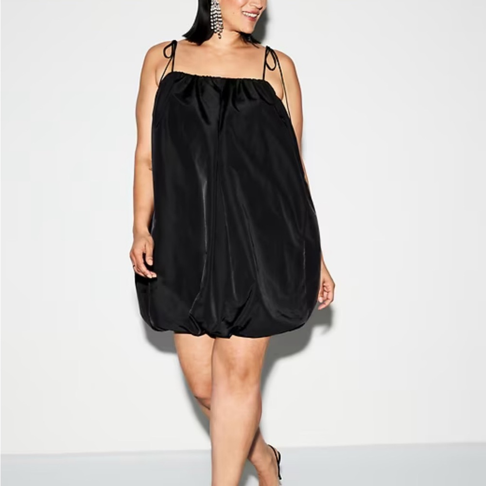 The Occasion by Old Navy Taffeta Bubble Black Mini Dress Medium Tall~NWT